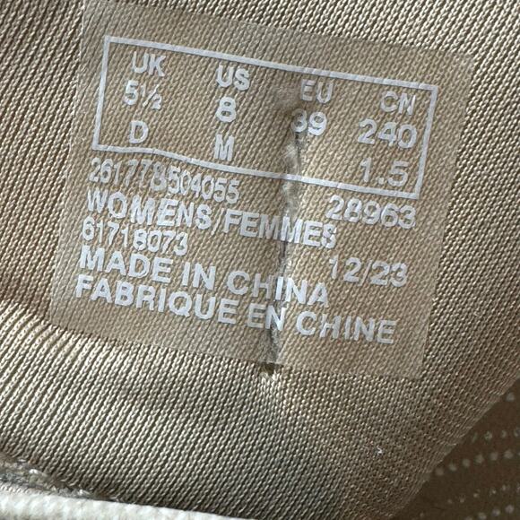 Clarks Cloudsteppers Womens Size 8M Drift Buckle Peach Combine Rose Khaki Slides - Picture 8 of 8